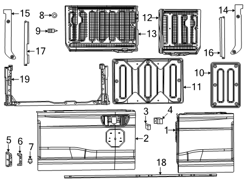 2025 Ram 1500 Outer Cover, Rear Driver Side Diagram for 68372509AB