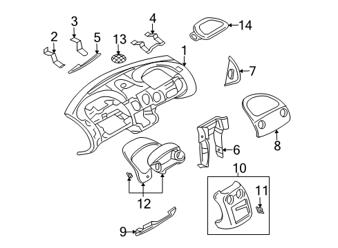 2002 Dodge Stratus End Cap, Driver Side Diagram for MR975004