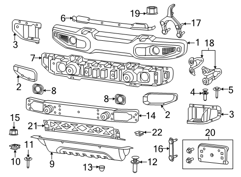 2022 Jeep Gladiator Fender Liner Screw Diagram for 6510251AA