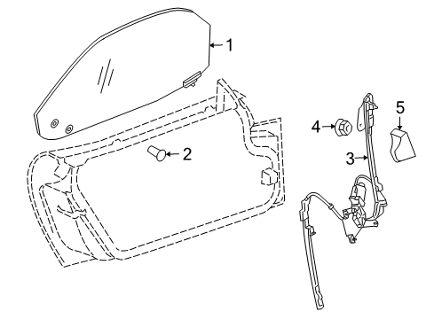 2004 Dodge Viper Glass - Door Diagram