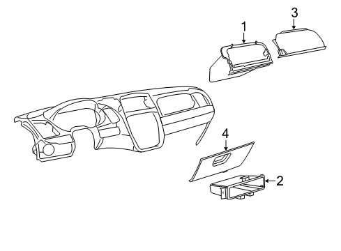 2012 Ram C/V Glove Box Door, Front Lower Diagram for 1JF18HL5AA