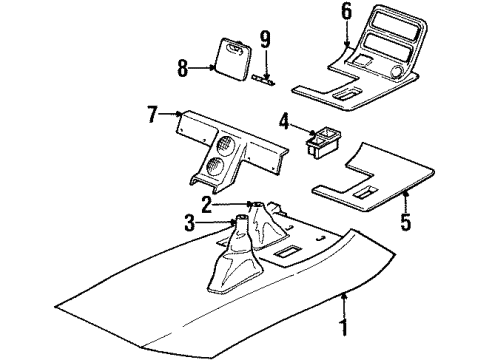 1997 Dodge Viper Glove Box Door, Rear Diagram for QE53TX7