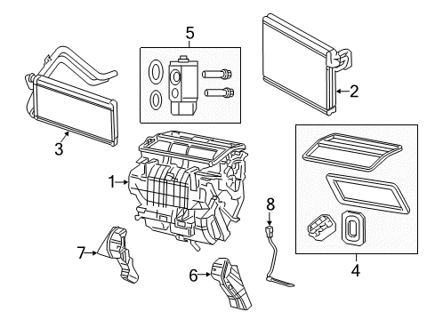2012 Dodge Caliber A/C Evaporator & Heater Components Diagram