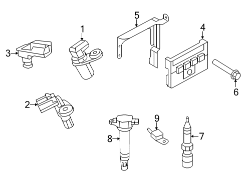 2011 Chrysler 200 PCM Mount Bracket Diagram for 68082662AB