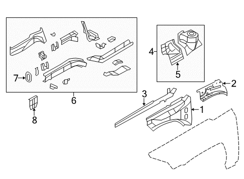 2012 Jeep Patriot Upper Rail, Outer Diagram for 68019753AC