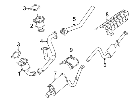 2001 Chrysler Sebring Catalytic Converter Diagram for 4764639AC
