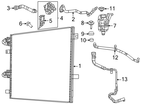 2024 Jeep Grand Wagoneer Radiator & Components Diagram 1 - Thumbnail