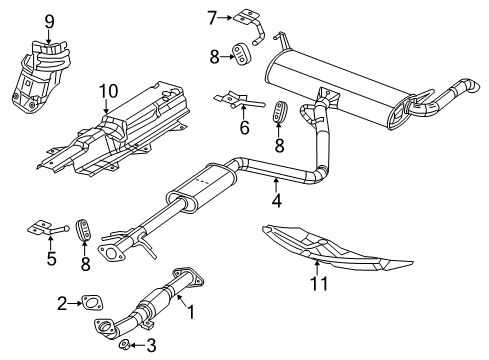 2013 Dodge Dart Heat Shield, Front Outer Diagram for 68084282AC