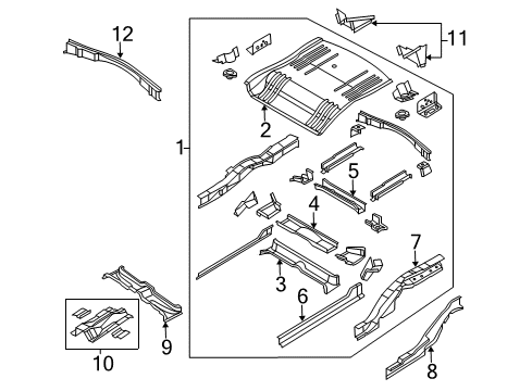 2004 Chrysler Pacifica Rear Floor Pan Diagram for 5054634AA