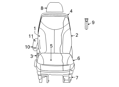 2008 Chrysler Town & Country Seat Assembly, Front Diagram for 1CF331S3AB