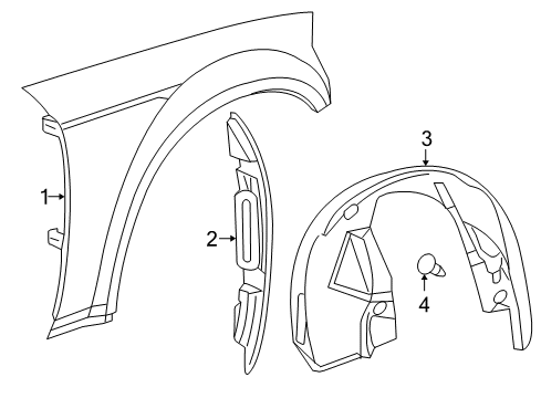 2006 Chrysler 300 Fender Liner, Front Driver Side Diagram for 5065503AD