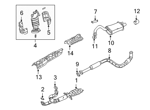 2002 Chrysler Sebring Muffler & Pipe Diagram for 4578211AB