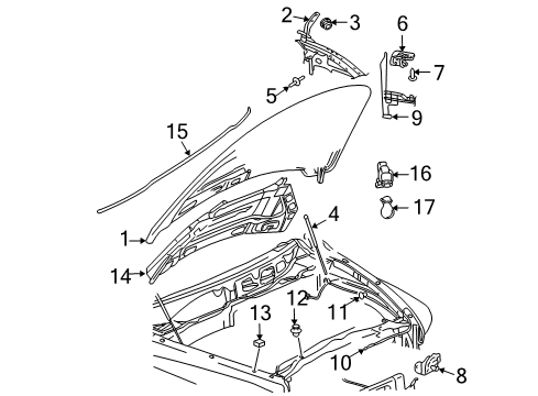 2004 Dodge Ram 2500 Support Cylinder Diagram for 55276321AA