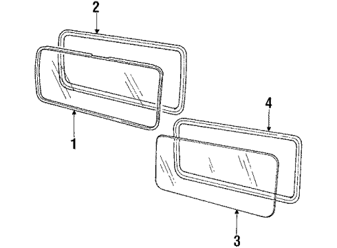1985 Dodge B150 Glass - Side Panel Diagram