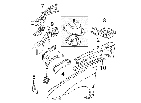 2004 Dodge Neon Retainer Nut Diagram for 6501703