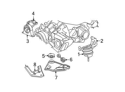 2004 Chrysler Pacifica Front Mount Bracket Diagram for 4809779AB