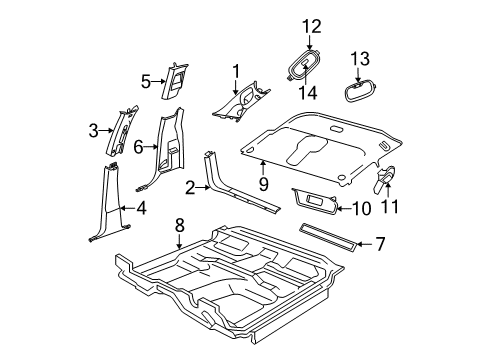 2005 Dodge Dakota Carpet Diagram for 5JY05ZJ8AF