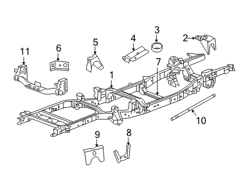 2009 Dodge Ram 2500 Frame Assembly Diagram for 55398984AD