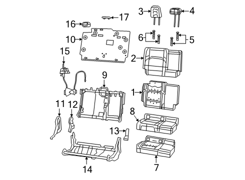 2025 Jeep Gladiator Cover - Rear Seat Cushion Diagram for 7SY86TX7AA