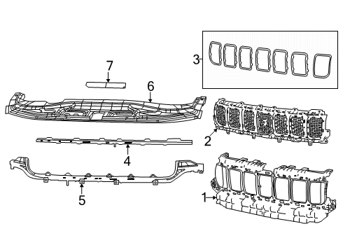 2025 Jeep Wagoneer Grille & Components Diagram