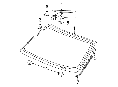 2004 Dodge Durango Reveal Molding, Front Passenger Side Diagram for 55362508AC