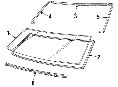 1990 Dodge Colt Glass - Windshield Diagram 3 - Thumbnail
