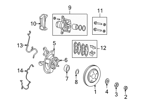 2009 Jeep Patriot Axle Assembly Castle Nut, Front Diagram for 5212525