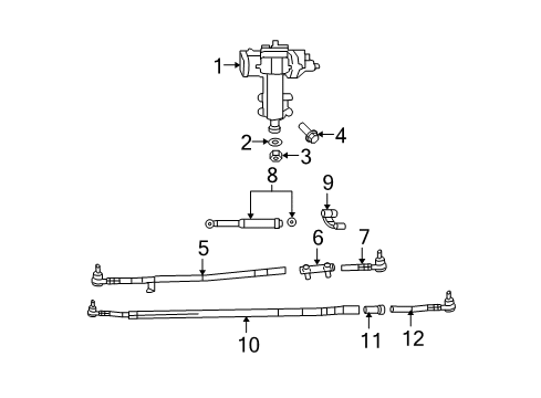 2007 Jeep Wrangler Drag Link, Inner Diagram for 52060048AD