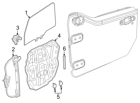 2021 Jeep Gladiator Window Regulator Screw Diagram for 68227445AA