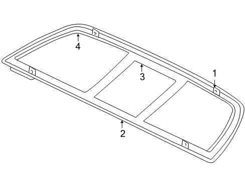 2010 Dodge Dakota Back Glass, Rear Diagram for 5140412AA