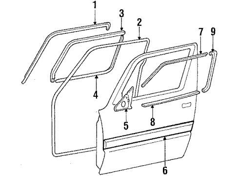 1987 Chrysler Conquest Door & Components Diagram