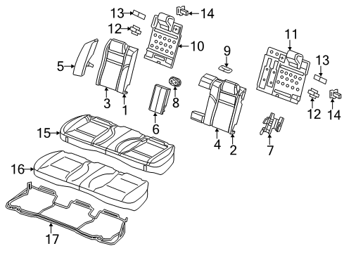 2011 Chrysler 300 Armrest, Black, Rear Center Diagram for 1UT75DX9AA