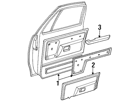 1991 Dodge W150 Interior Trim - Door Diagram