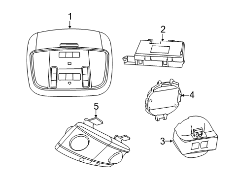 2011 Jeep Grand Cherokee Console Assembly Diagram for 1UC731DAAB