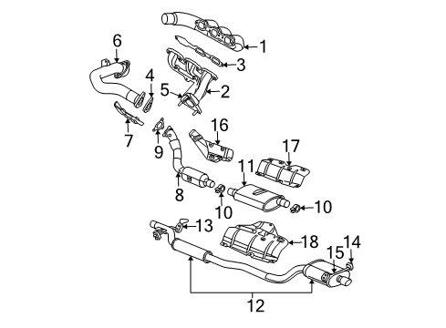 2005 Chrysler Pacifica Exhaust Manifold, Passenger Side Diagram for 4648909AB