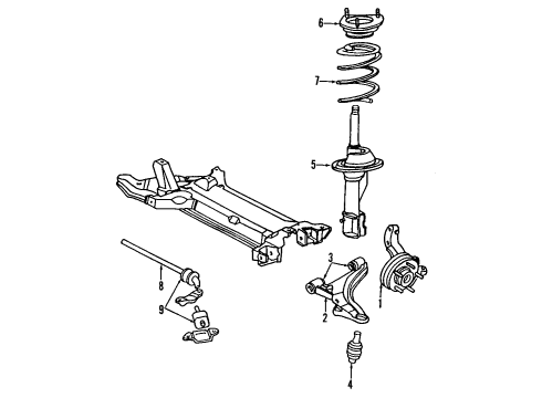 1993 Chrysler LeBaron Stabilizer Bar & Components Diagram 2 - Thumbnail