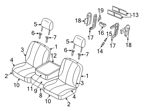 2005 Dodge Ram 3500 Seat Back, Gray, Front Passenger Side Diagram for 1BN541DVAA