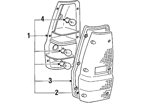 1985 Dodge Power Ram 50 Lens, Rear Diagram for MB140570