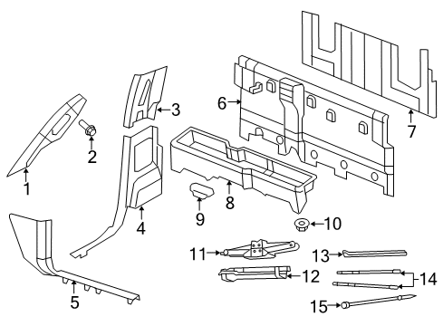 2016 Ram 1500 Rear Trim Panel, Black/Brown Diagram for 7GA33TX7AA