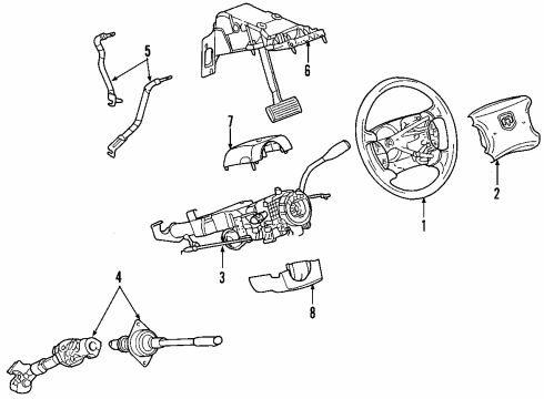 2008 Dodge Dakota Steering Column Diagram for 5057473AA