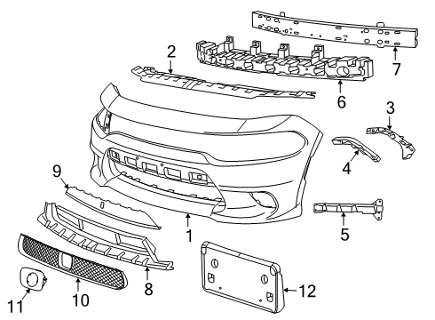 2023 Dodge Charger Bumper Cover, Front Diagram for 5PP39TZZAE