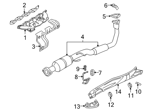 2005 Jeep Liberty Catalytic Converter Diagram for 52128909AC