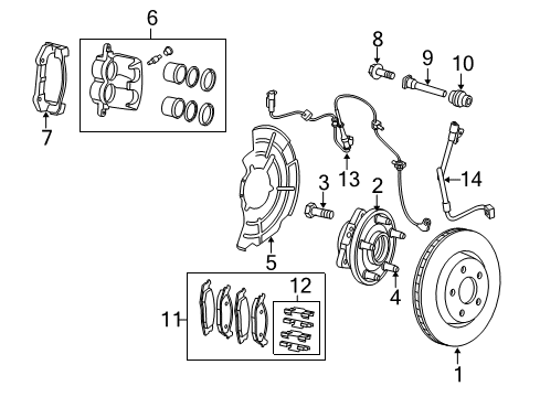 2007 Jeep Commander Backing Plate, Front Passenger Side Diagram for 52090432AC