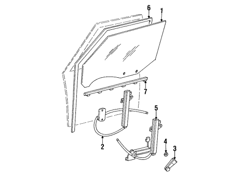 1990 Dodge Monaco Window Regulator Diagram for 4520683