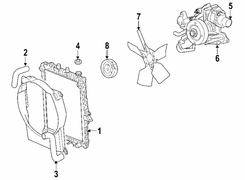 2004 Dodge Durango Fan Clutch Diagram for 52028992AC