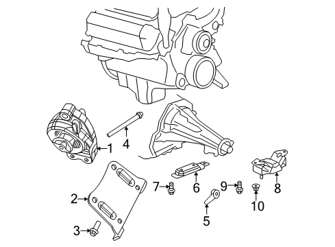 2007 Chrysler Aspen Front Mount, Driver Side Diagram for 52855843AD
