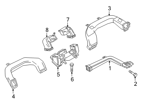 2017 Jeep Renegade Defroster Duct Screw Diagram for 6510351AA