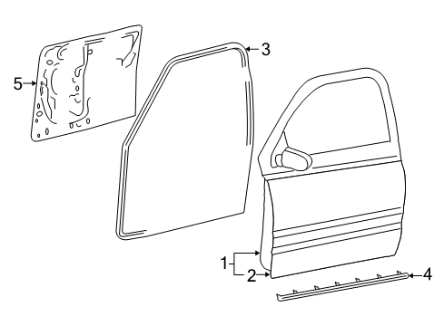 2006 Dodge Ram 1500 Outer Panel, Front Driver Side Diagram for 5183433AA