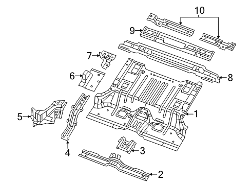 2018 Jeep Wrangler Support Panel, Rear Driver Side Diagram for 68318165AA
