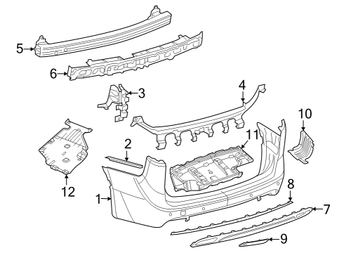 2022 Chrysler Pacifica Fascia - Rear Diagram for 68650622AB